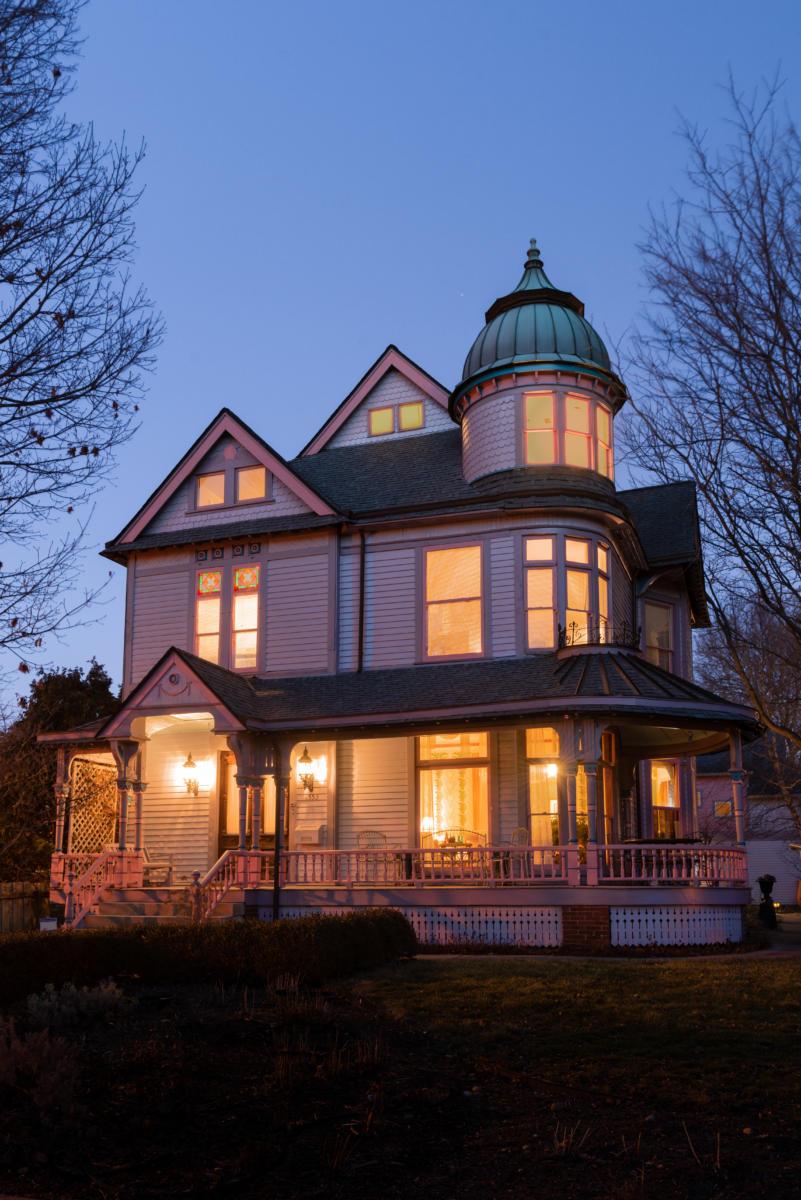 home exterior at dusk