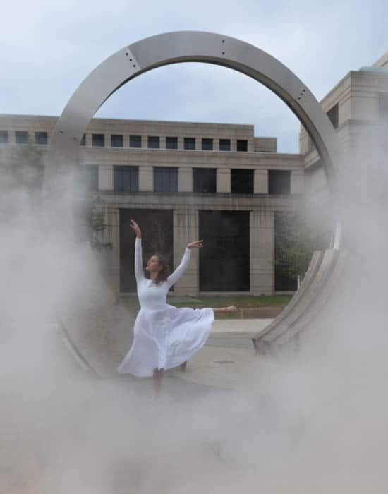 ballet pose circle smoke