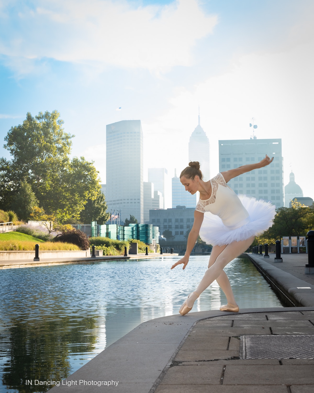 Ballerina dancing along the Indianapolis Canal Walk