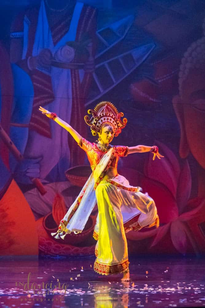 Female dancer in east Indian goddess costume