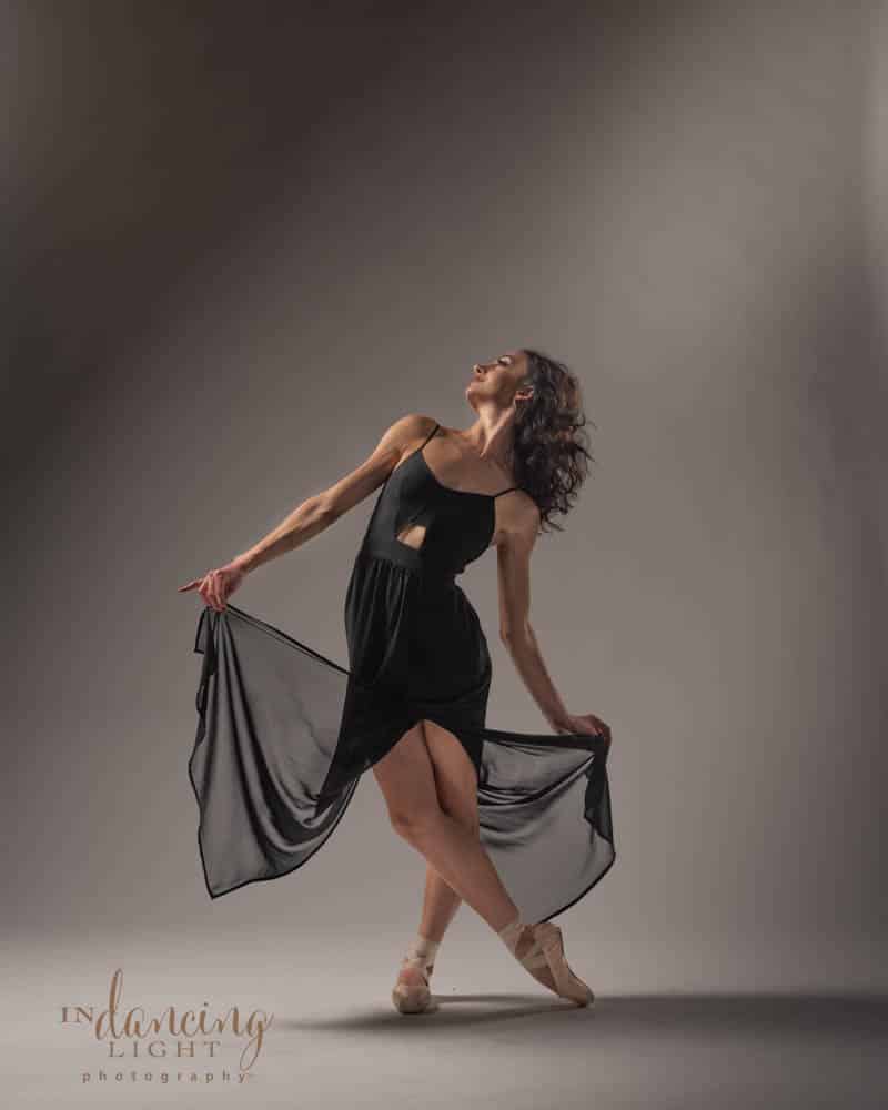 Ballet dancer in a black dress