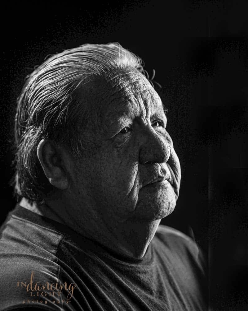Monochrome portrait of a man from the Ho-Chunk nation