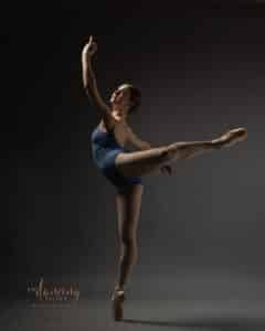 Ballet dancer in attitude pose