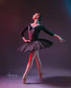Ballet dancer with colorful lighting