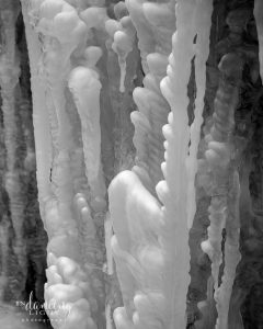 Ice from the frozen falls