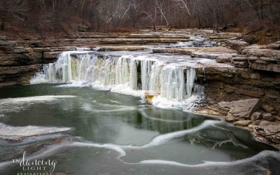 Photographing the frozen Cataract Falls